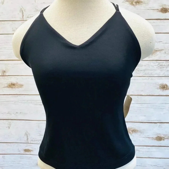 OPERA Women Sleeveless Pullover Size Large V-Neck Black Spaghetti Straps Tanktop - Picture 1 of 11